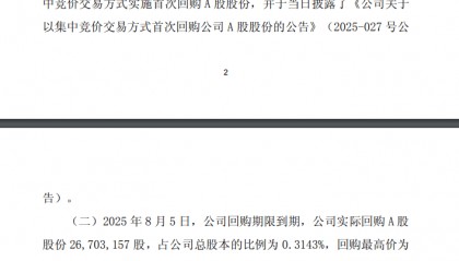 东方证券:已回购2670.32万股A股股份